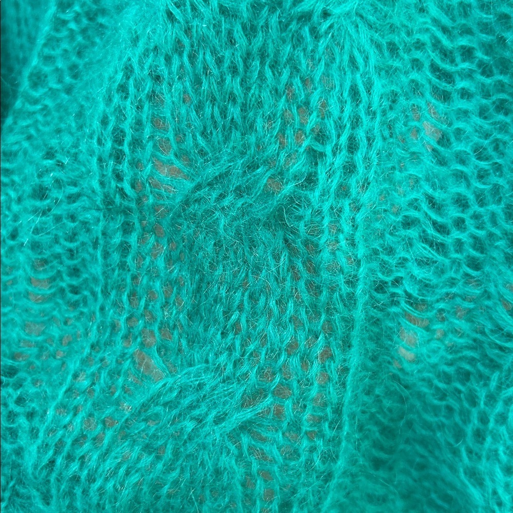 BY ANTHROPOLOGIE Posey Stitched Distressed Wool Blend SweaterGreen Size Small - Picture 10 of 16